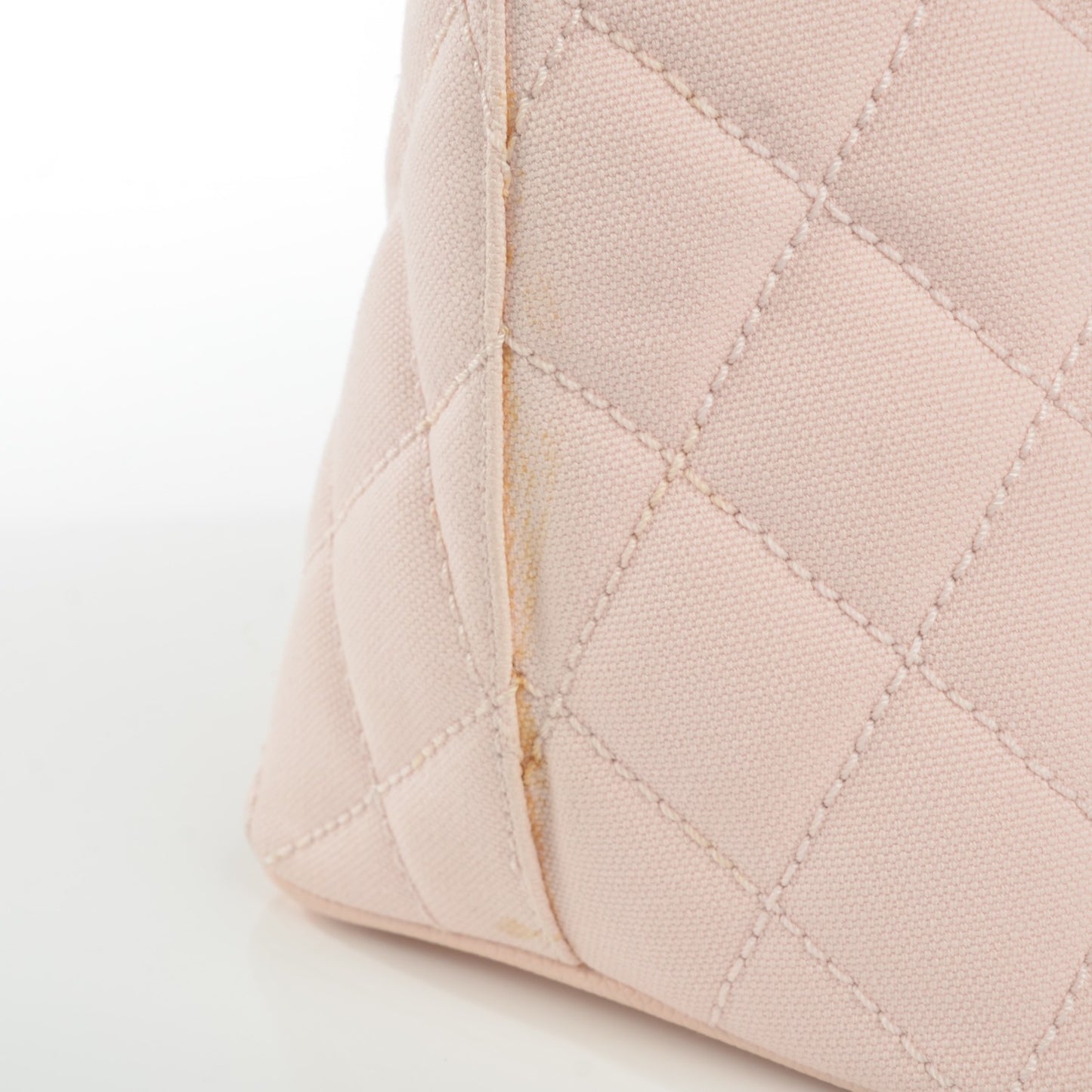 Canvas Caviar Tassel Tote Light Pink