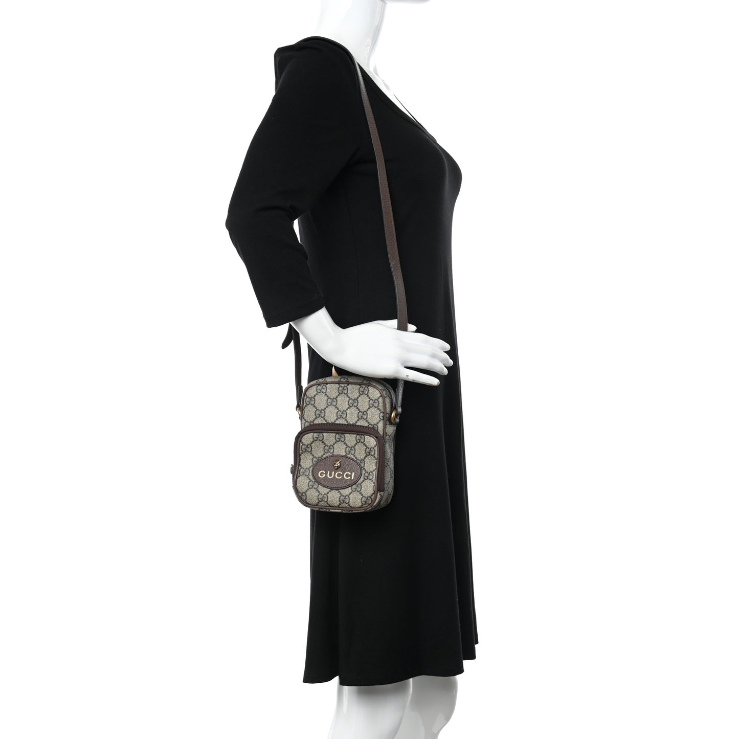 GG Supreme Monogram Mini Neo Vintage Double Zip Messenger Bag Beige New Acero Crop