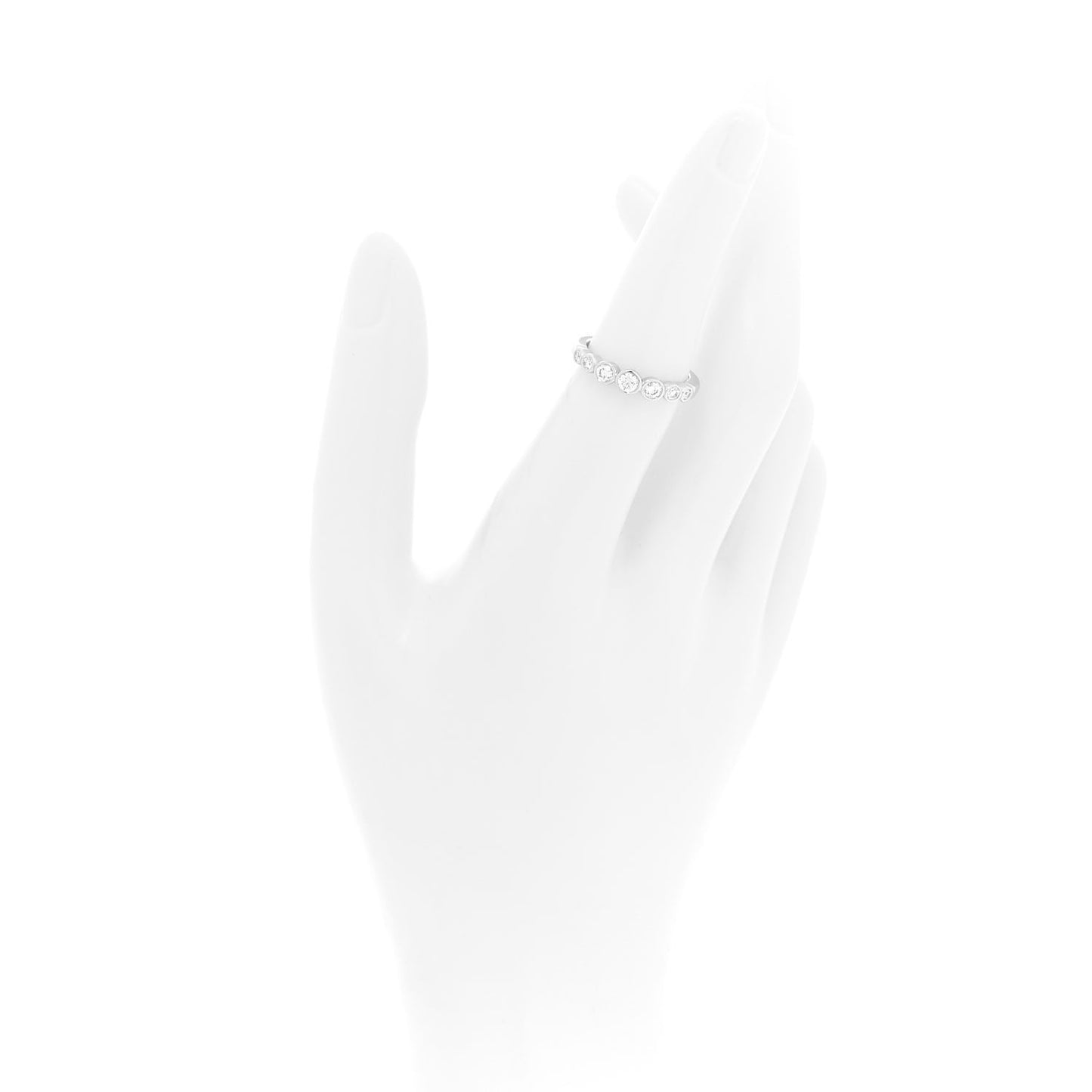 Platinum Diamond Jazz Graduated Band Ring 53 6.25