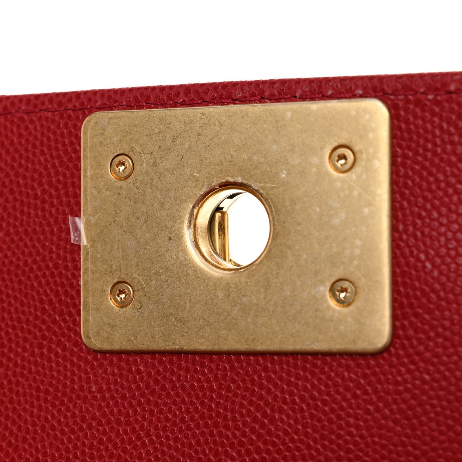 Chanel Caviar Medium Boy Logo Top Handle Flap Red 11 of 11