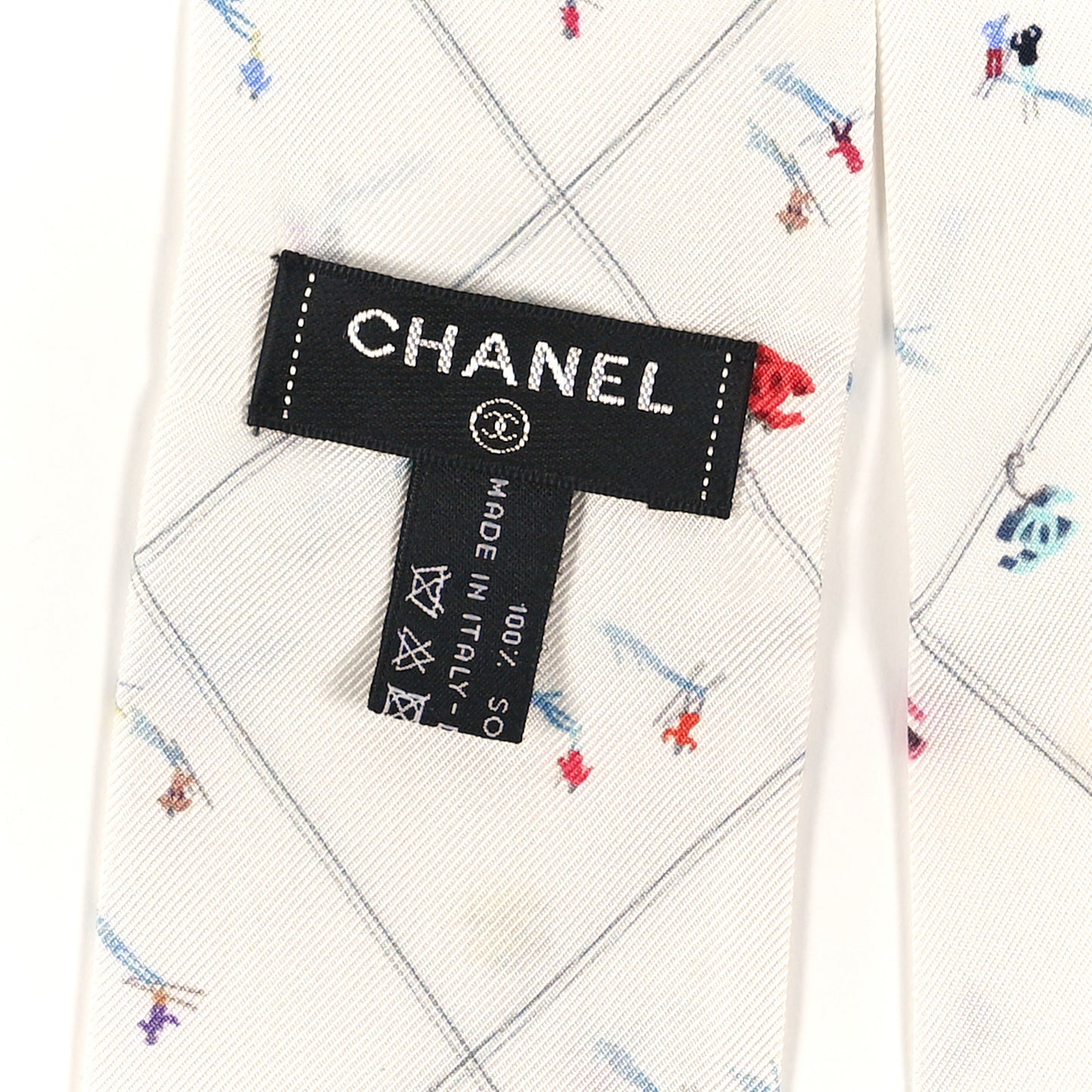 Silk Ski Print Slim Bandeau White Multicolor