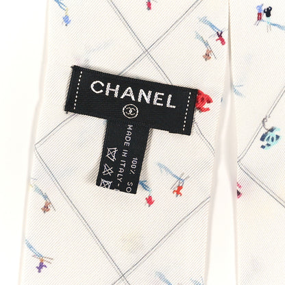 Chanel Silk Ski Print Slim Bandeau White Multicolor 3 of 4