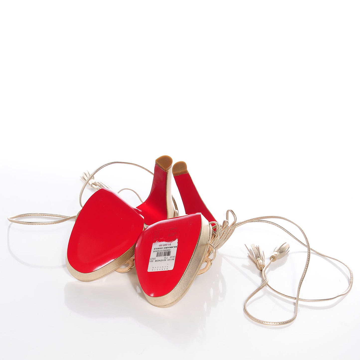 Metallic Leather Salsbourg 120 Sandals 37.5 Gold