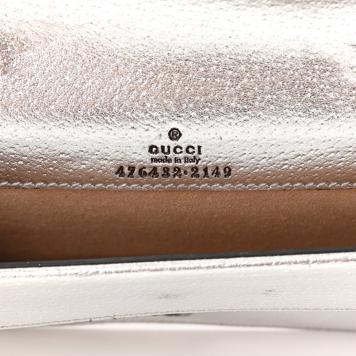 Metallic Calfskin Crystal Super Mini Dionysus Shoulder Bag Silver