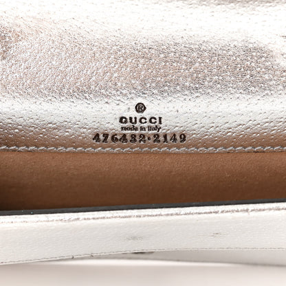 Gucci Metallic Calfskin Crystal Super Mini Dionysus Shoulder Bag Silver 6 of 14