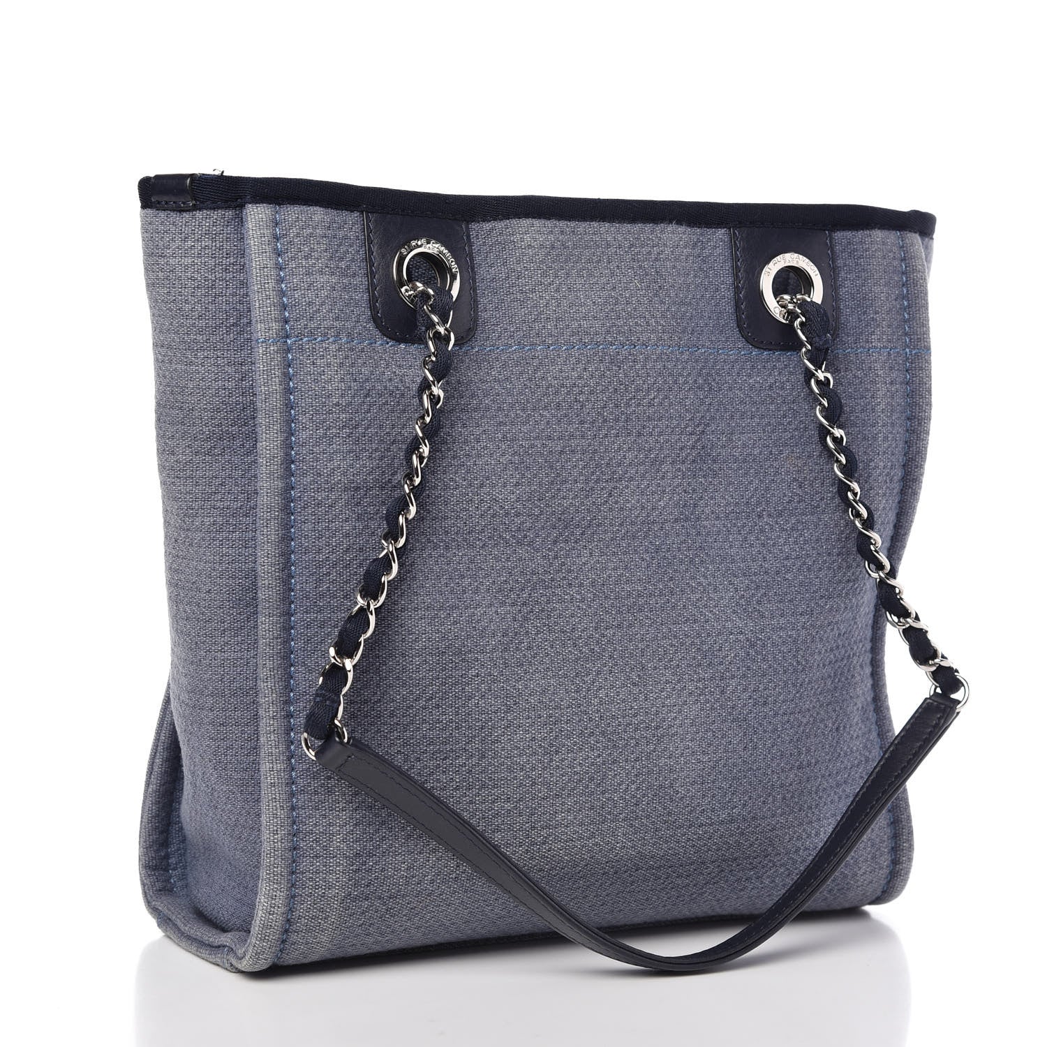 Chanel Canvas Mini Deauville Tote Denim Blue 3 of 10