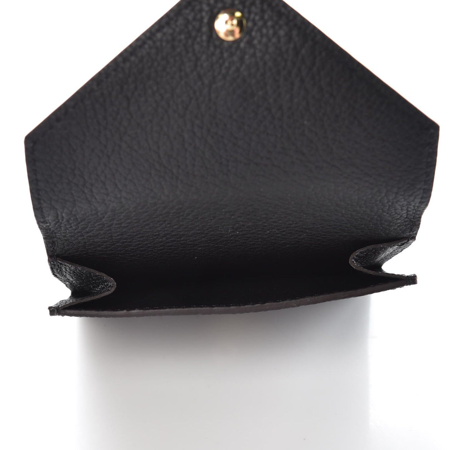Grained Calfskin Monogram Double V Compact Wallet Black