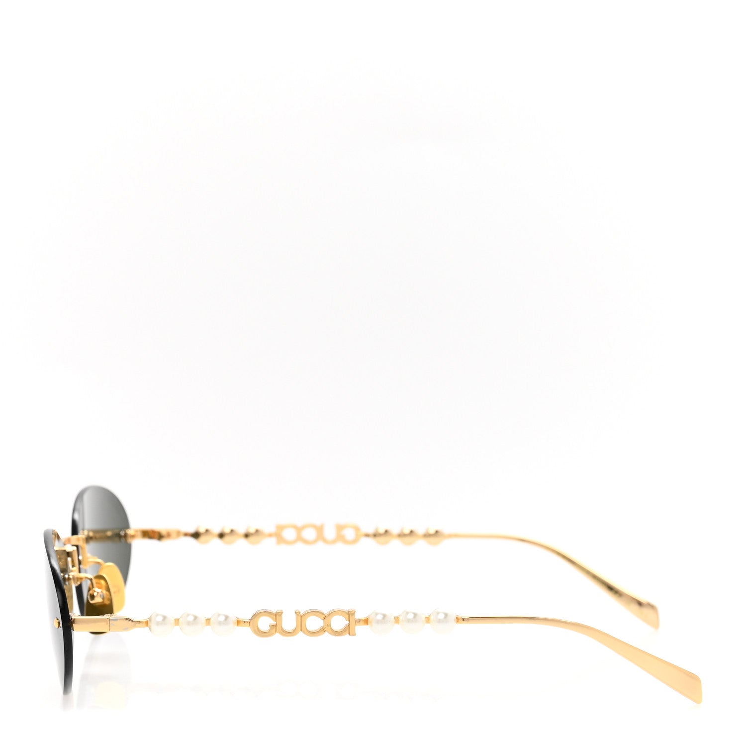 Gucci Metal Pearl Oval Sunglasses GG1922S Gold 3 of 9