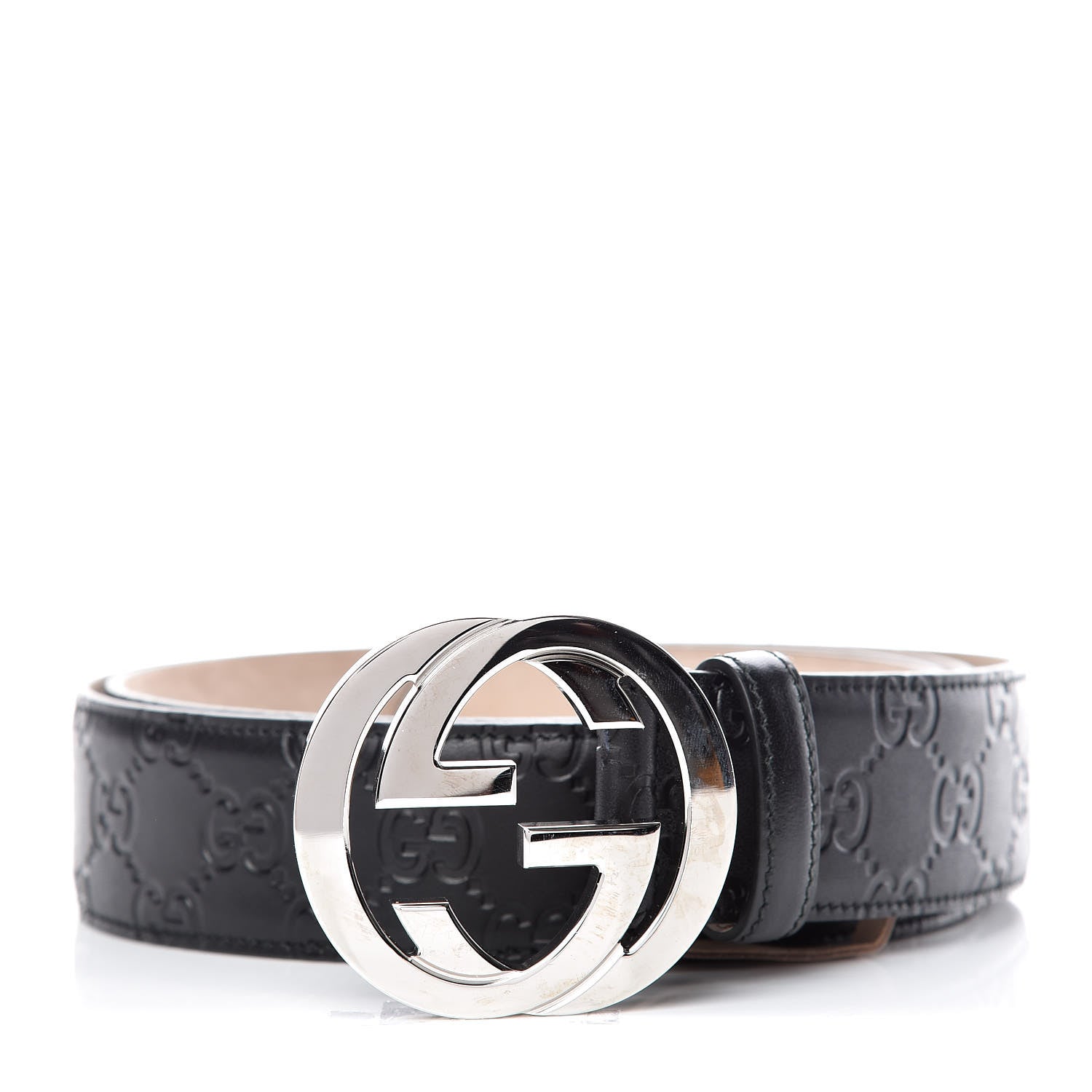 Gucci Guccissima Signature Interlocking G 40mm Belt 115 46 Black 1 of 7