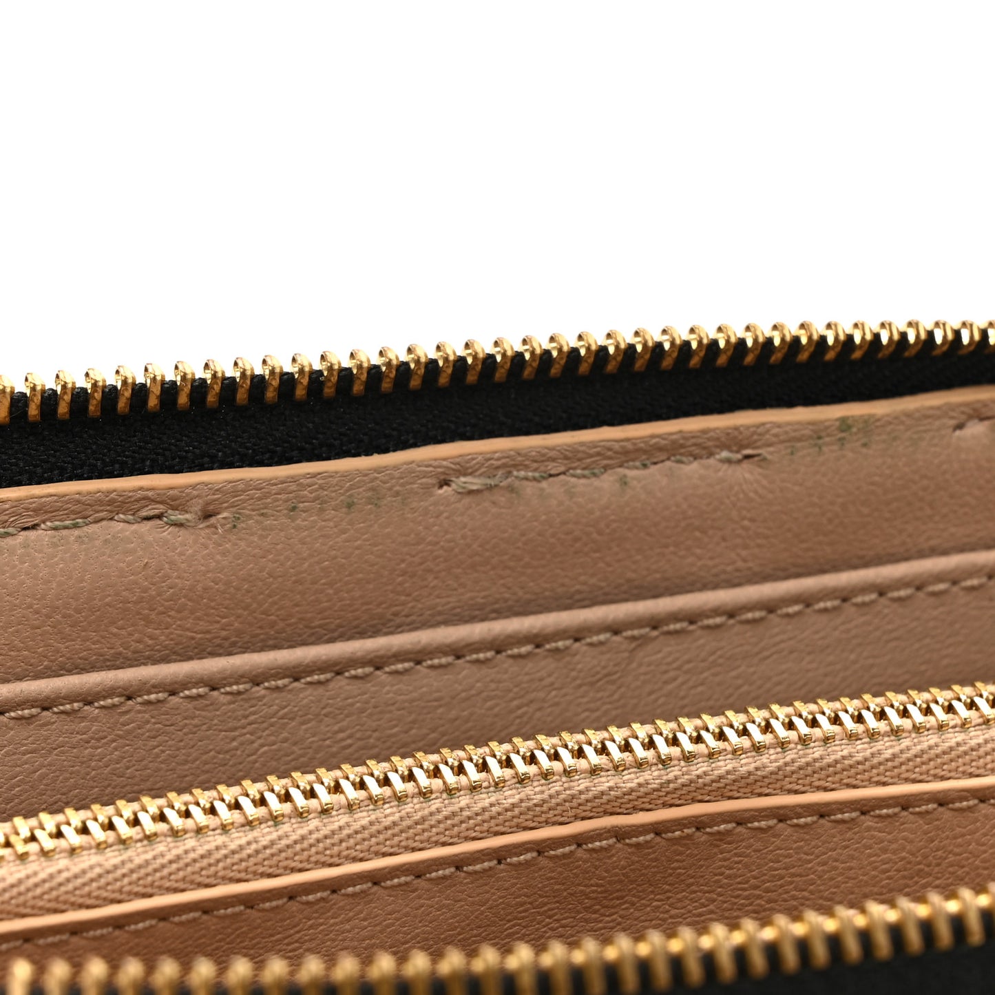 Grained Calfskin Marcie Long Zip Around Wallet Black