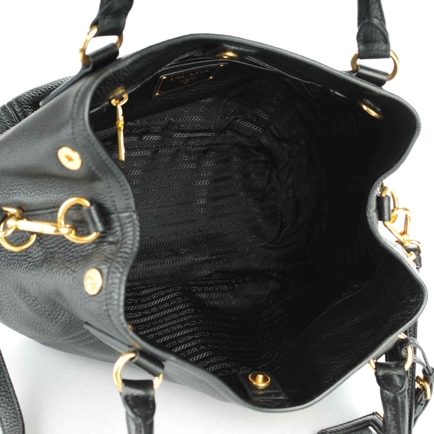 Prada Vitello Daino Tote Nero Black 5 of 8