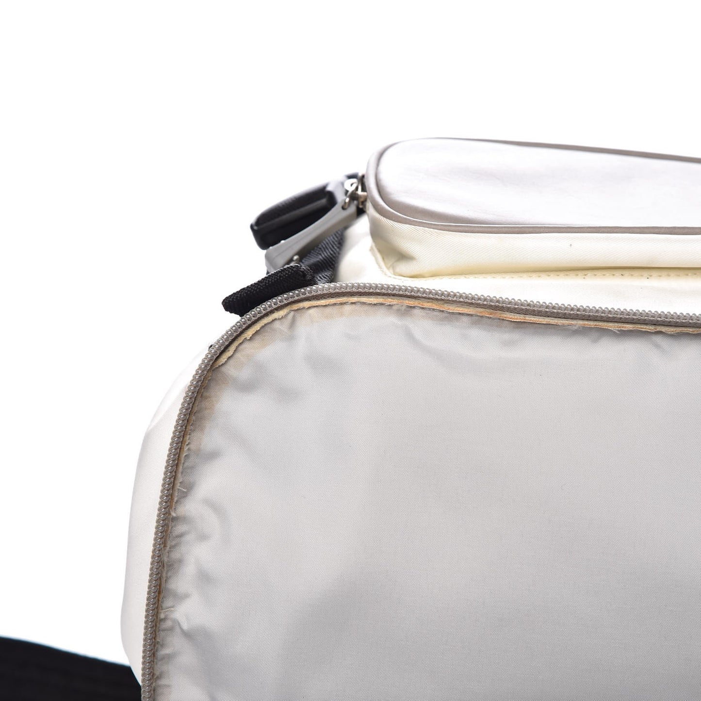 Nylon Calfskin CC Backpack White Gray