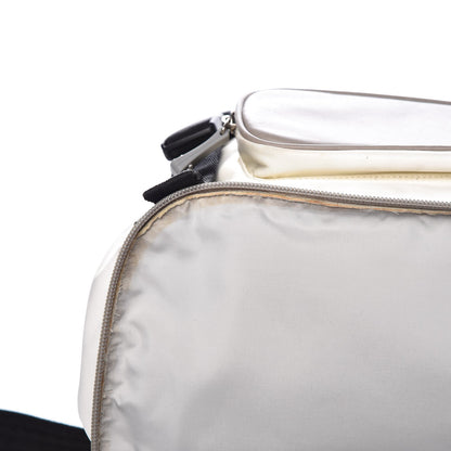 Chanel Nylon Calfskin CC Backpack White Gray 20 of 30