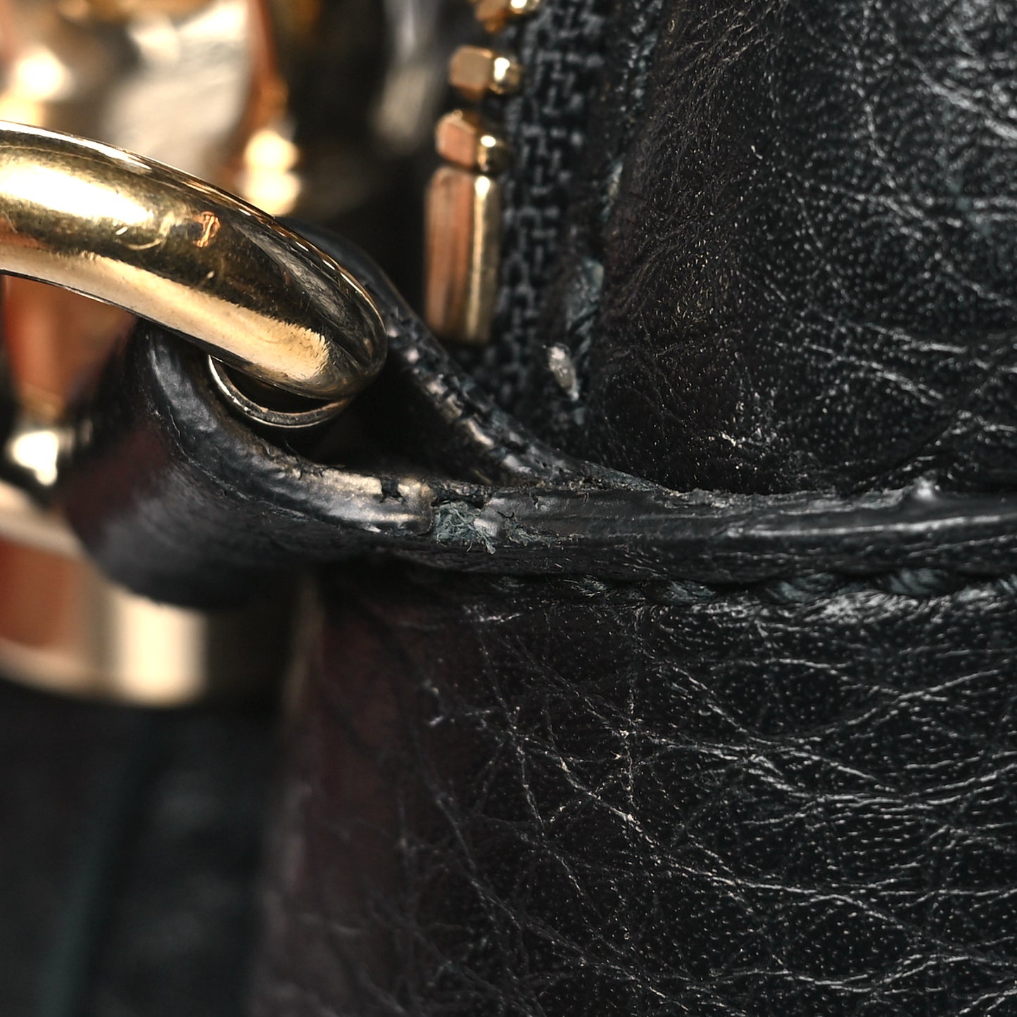 Pebbled Calfskin Small Soho Disco Bag Black