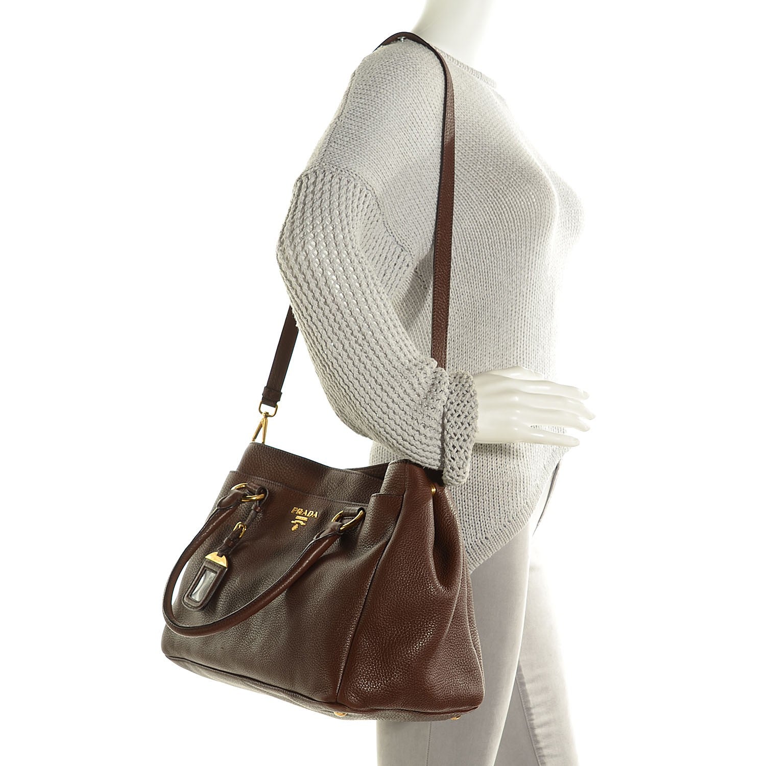 Prada Vitello Daino Tote Bruciato 2 of 12