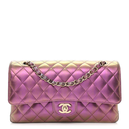 Chanel Iridescent Lambskin Quilted Medium Double Flap Purple 1 of 10