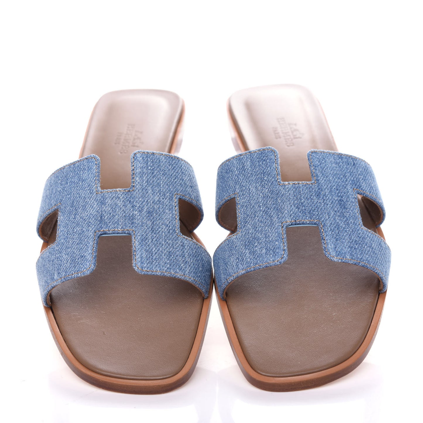 Denim Canvas Oran Sandals 36.5 Bleu Clair