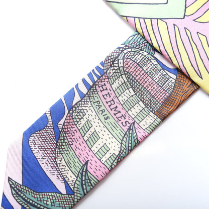 Hermes Silk La Dance Des Amazones Twilly Bleu Roy Vert Jaune 3 of 3