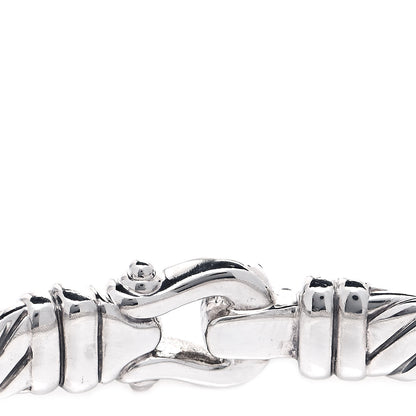 David Yurman Sterling Silver Diamond 7mm Cable Buckle Bracelet 4 of 6