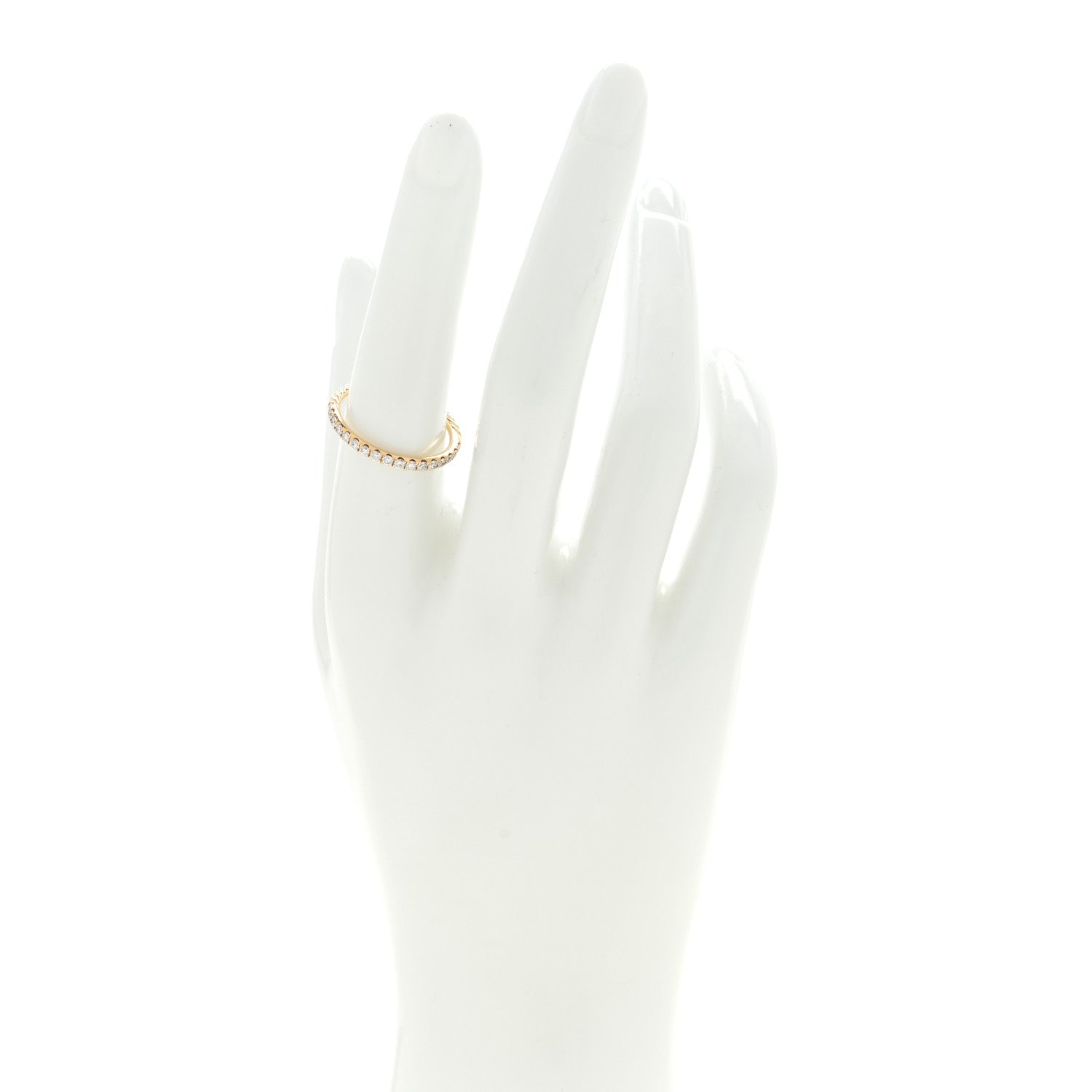 David Yurman 18K Yellow Gold Diamond 2mm Cable Collectibles Band Ring 54 7 2 of 4