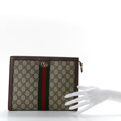 Gucci GG Supreme Monogram Web Ophidia Pouch Brown 2 of 7