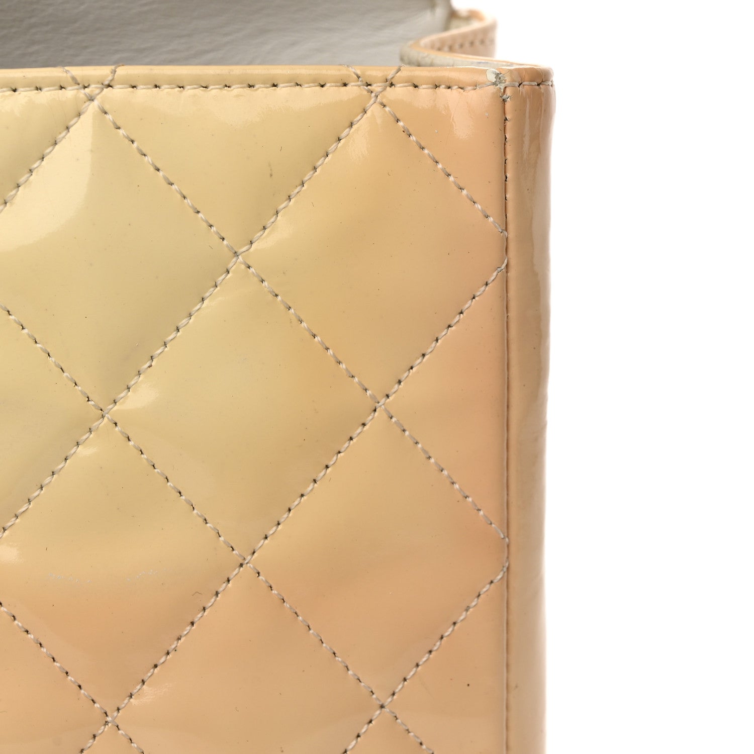 Chanel Patent Quilted Top Handle Single Flap Light Beige 13 of 16
