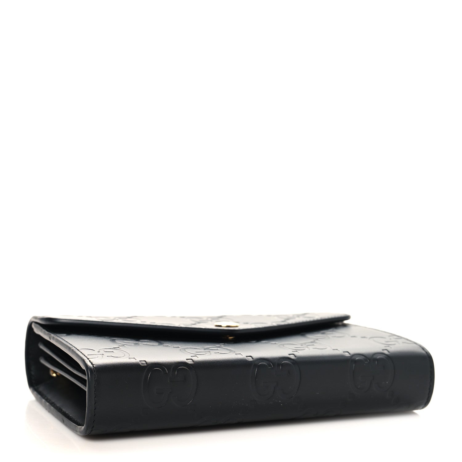 Gucci Calfskin GG Debossed Chain Wallet Black 4 of 9