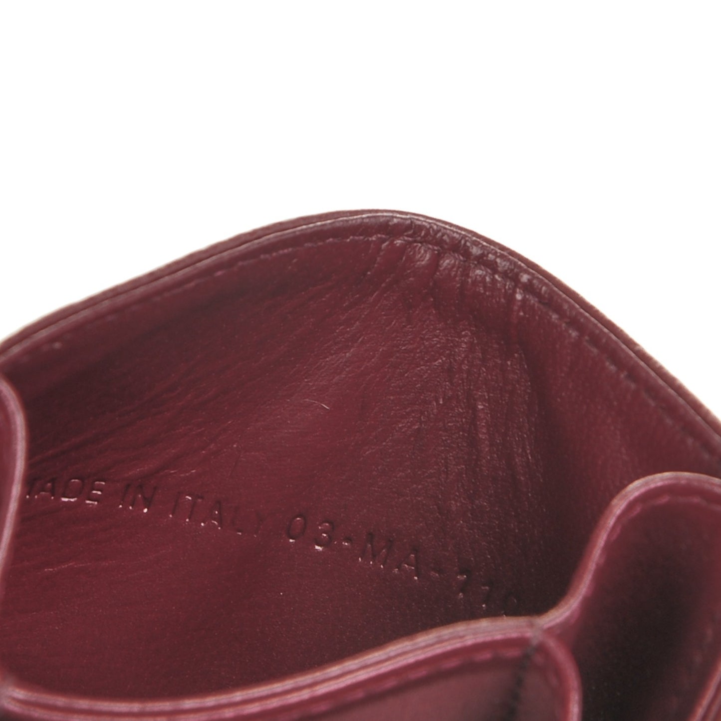 Grained Calfskin Cannage Diorama Card Holder Burgundy