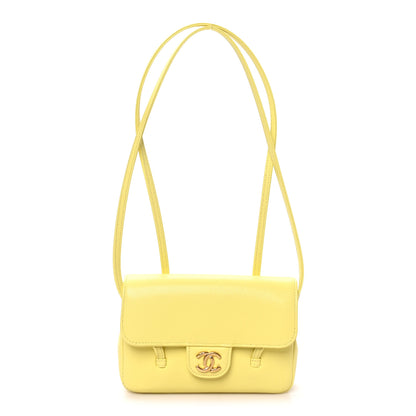 Chanel Shiny Caviar Mini Preppy Coco Shoulder Bag Light Yellow 1 of 11