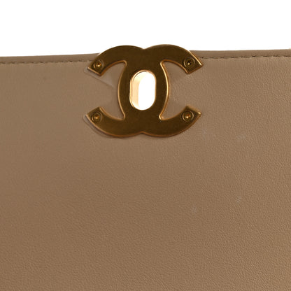 Chanel Calfskin Stitched Flap Top Handle Beige 11 of 11