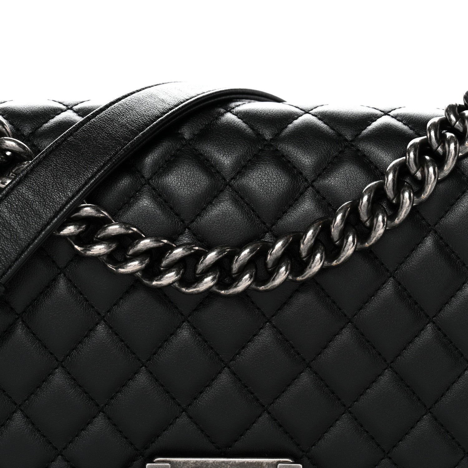 Chanel Lambskin Quilted Medium Boy Flap Black 8 of 11