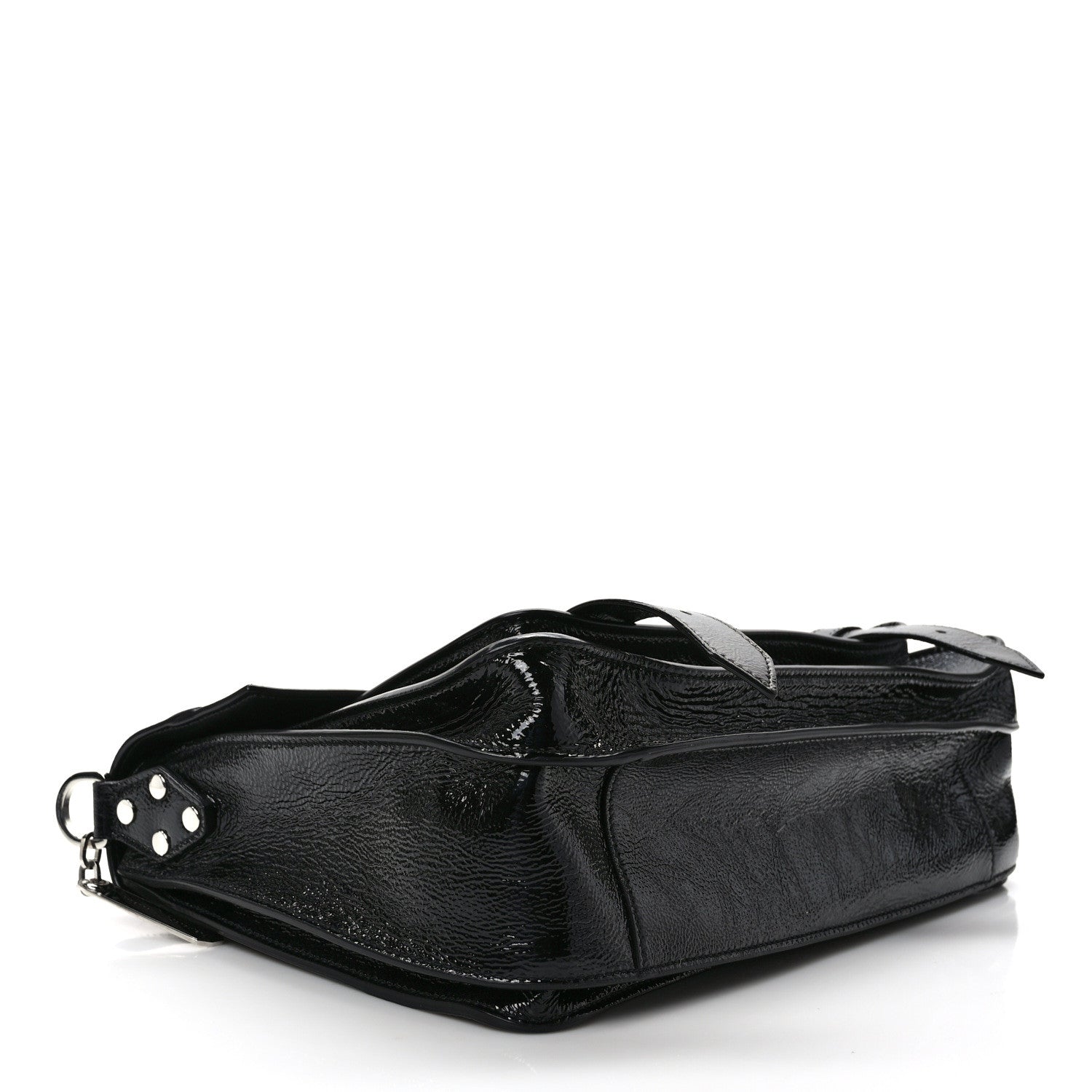 Proenza Schouler Crinkled Patent Calfskin Medium PS1 Satchel Black 4 of 8