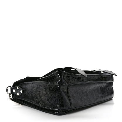 Proenza Schouler Crinkled Patent Calfskin Medium PS1 Satchel Black 4 of 8