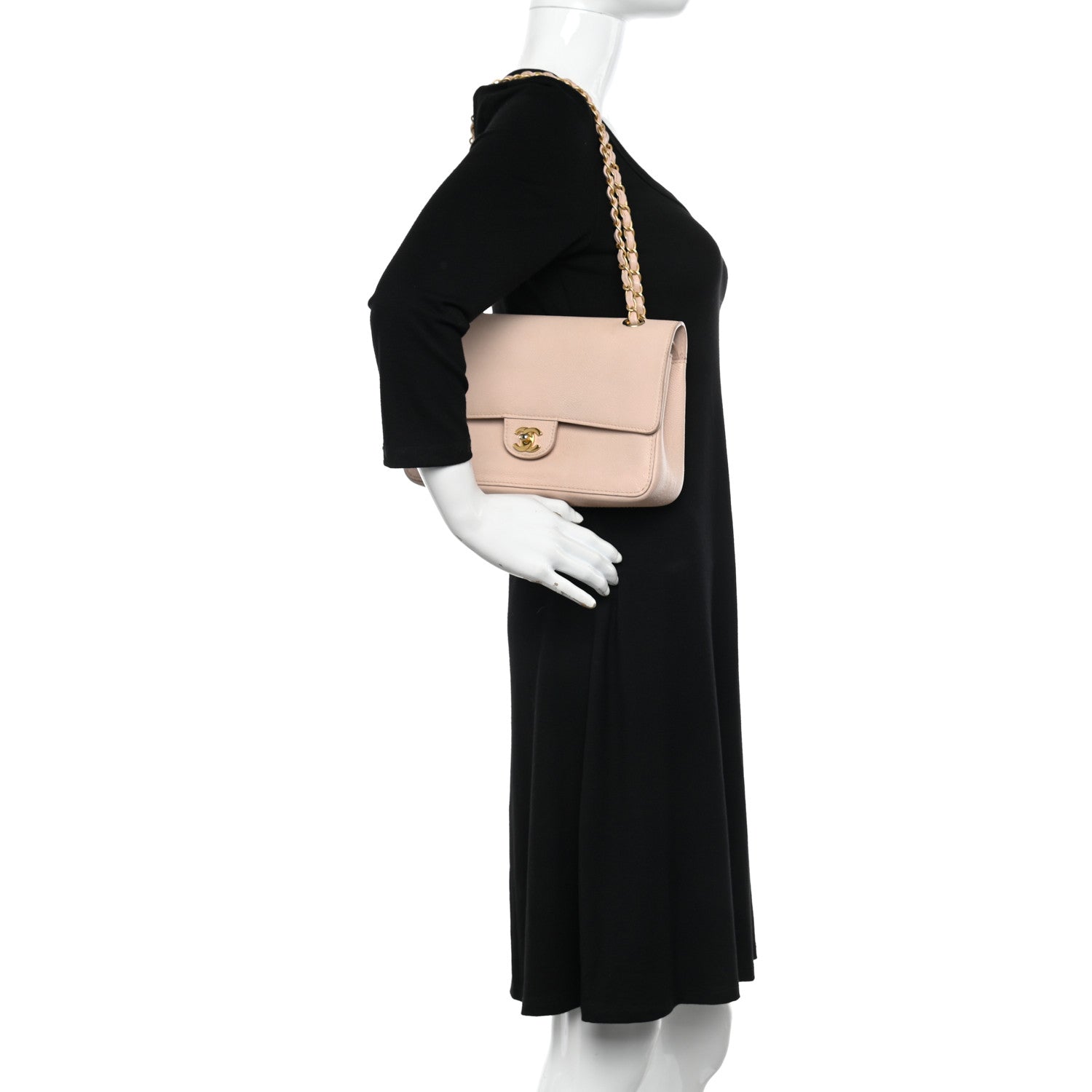 Chanel Grained Calfskin Medium Classic Pure Double Flap Nude 2 of 12