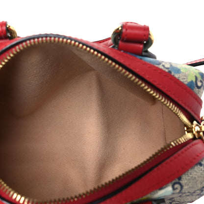 Gucci GG Supreme Monogram Blooms Mini Boston Navy Blue Hibiscus 5 of 9