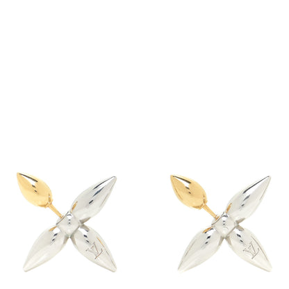 Louis Vuitton Metal Louisette Earrings Silver Gold 1 of 6