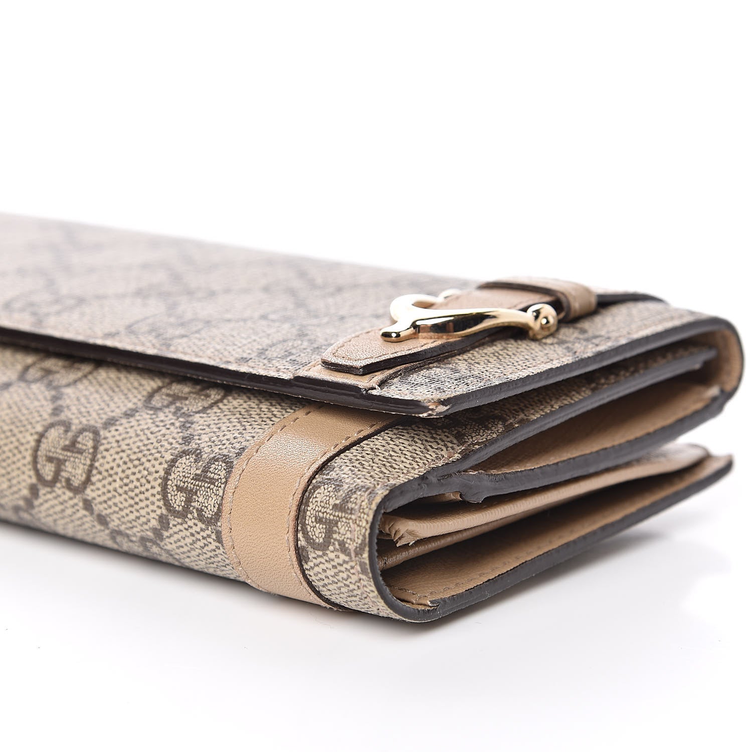 Gucci GG Supreme Monogram Nice Continental Wallet Beige 10 of 11