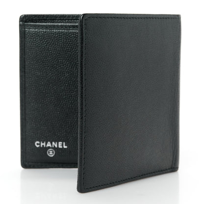 Chanel Caviar CC Button Bi-Fold Wallet Black 3 of 11