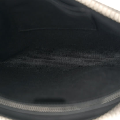 Gucci GG Supreme Monogram Appia Calfskin Web Flat Messenger Bag Black Grey 5 of 10