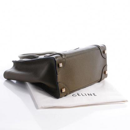 Celine Drummed Leather Micro Luggage Bag Jungle 4 of 9