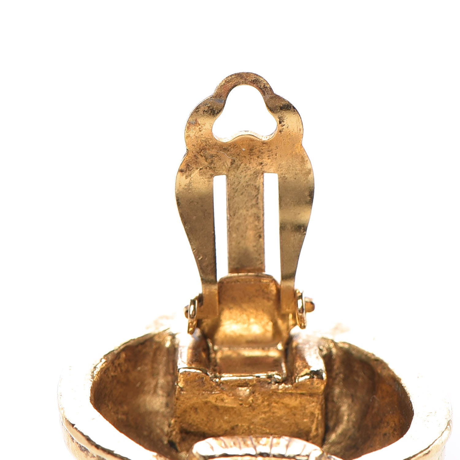 Chanel CC Button Clip On Earrings Gold 5 of 5
