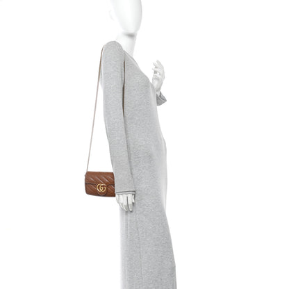 Gucci Azalea Calfskin Matelasse Diagonal Super Mini GG Marmont Shoulder Bag Cuir 2 of 12