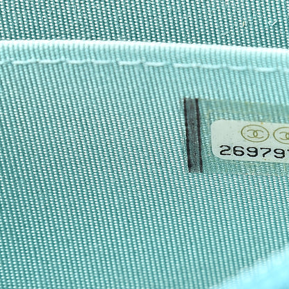 Chanel Caviar Quilted Boy Zip Around Coin Purse Wallet Light Blue 8 of 9
