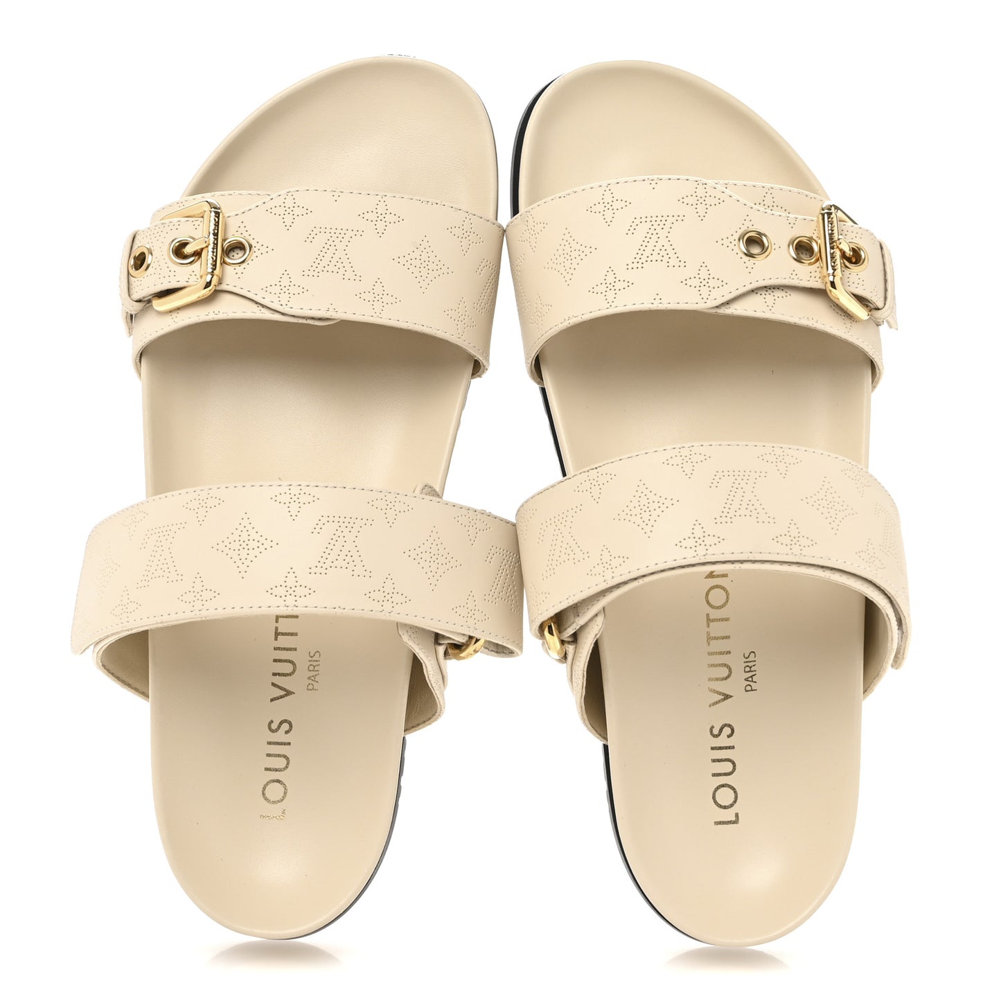 Mahina Bom Dia Flat Mule Sandals 37 Beige Clair