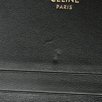 Celine Calfskin Compact Triomphe Wallet With Coin Purse Black 10 of 13