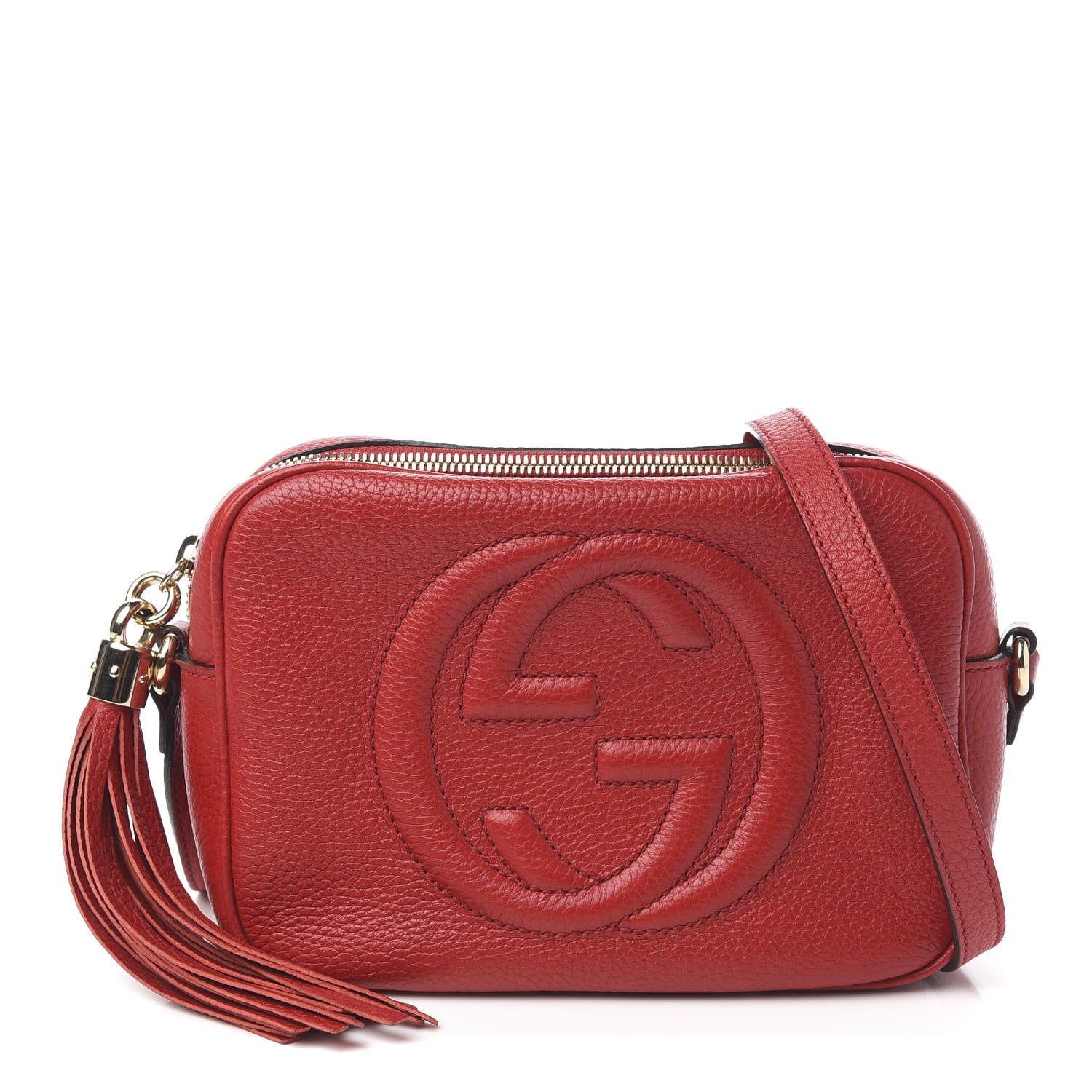 Gucci Pebbled Calfskin Small Soho Disco Bag Tabasco Red 1 of 9