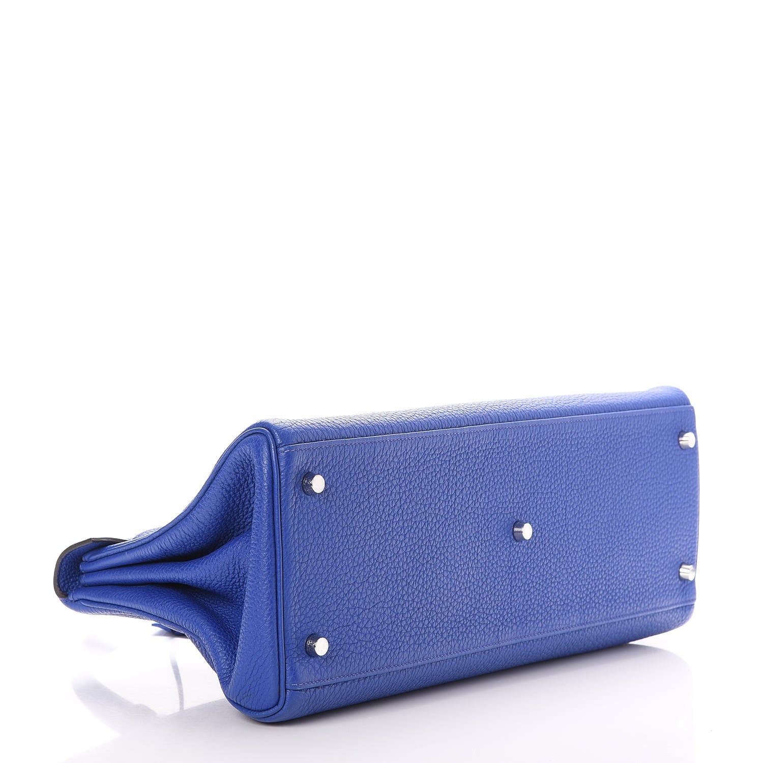 Hermes Taurillon Clemence Shoulder Kelly 40 Bleu Electrique 6 of 32
