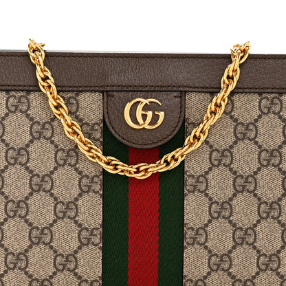 Gucci GG Supreme Monogram Web Small Ophidia Chain Shoulder Bag Brown 8 of 13