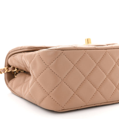 Chanel Lambskin Quilted Mini Pearl Crush Flap Dark Beige 9 of 11