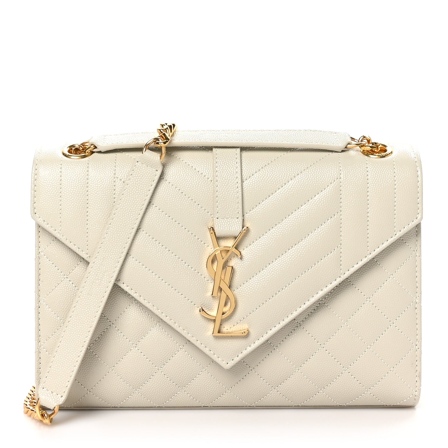Grain De Poudre Textured Mixed Matelasse Medium Triquilt Monogram Satchel Crema Soft